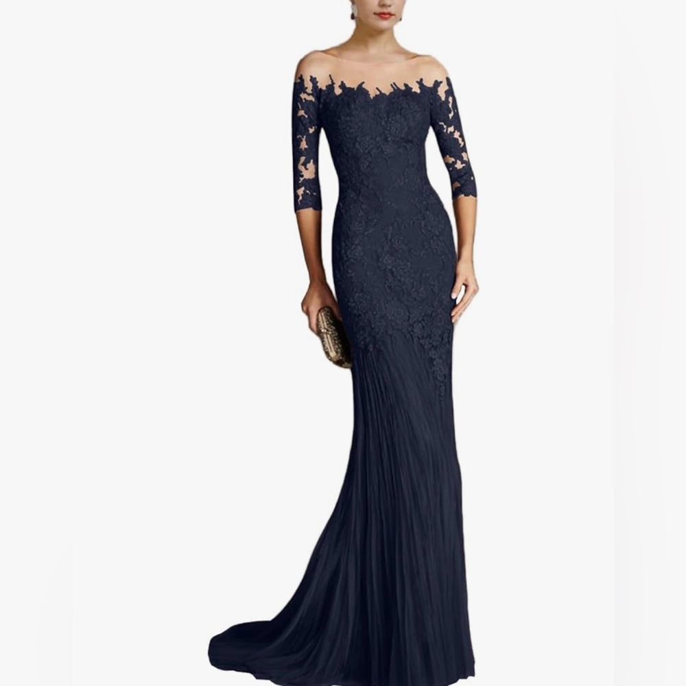 Navy Blue brand new lace gown NEVER WORN